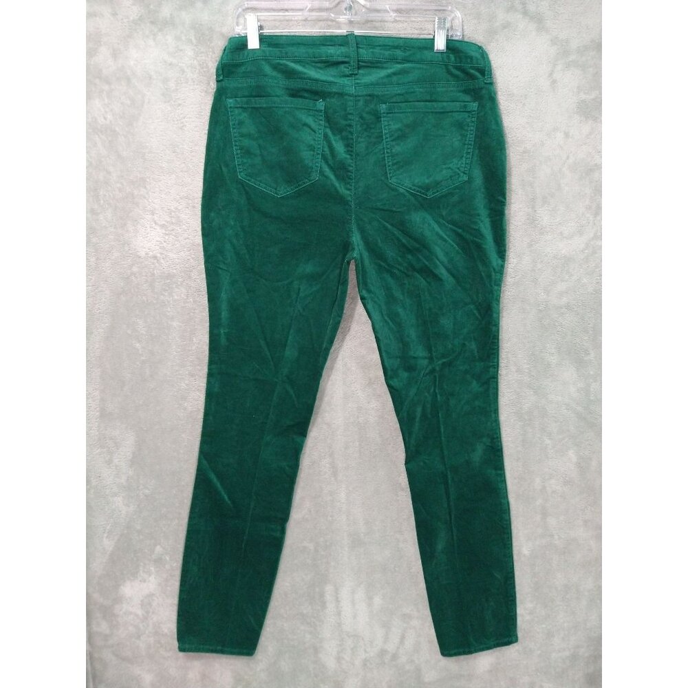 NYDJ Jeans Womens 10 Green Brushed Velvet Ami Skinny Lift Tuck Mid Rise Stretch - Picture 2 of 10
